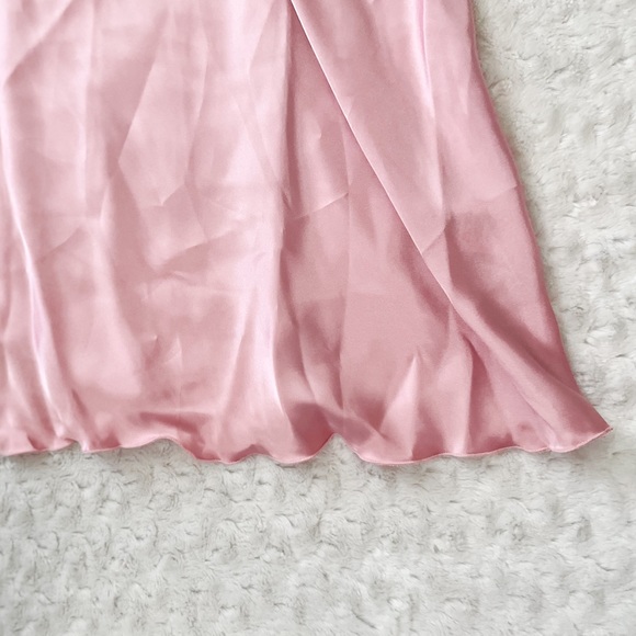 NWT- BEBE Silky Cowl Neck Pink Slip Dress - Picture 5 of 11